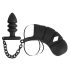 Black Velvet - silikone penisbur med anal plug (sort)