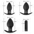 Black Velvet - genopladeligt analvibratorsæt - 3 dele (sort)
