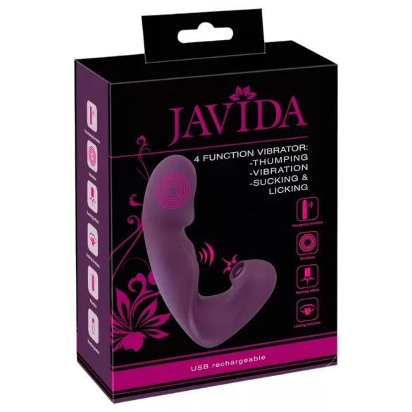 Javida - 4-i-1 klitorisstimulator vibrator (lilla)