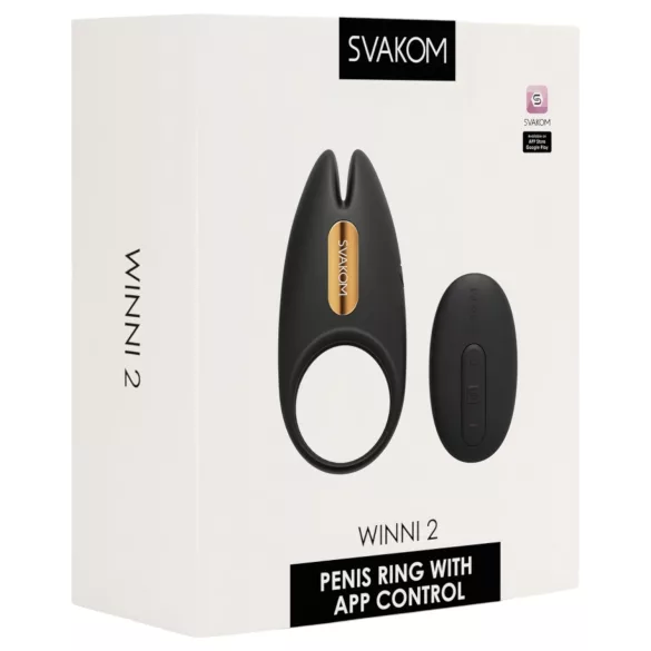 Svakom Winni 2 - Vibrerende penisering med app- og fjernbetjening til mænd (sort)