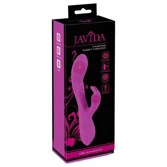 Javida Thumping Rabbit - 3-motoret klitorisstimulator (lilla)
