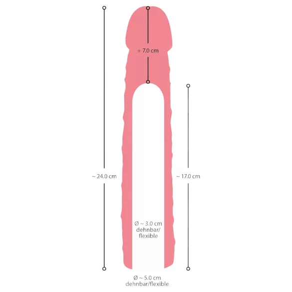 Nature Skin - penismanchet forlængende fortykkende - 24cm