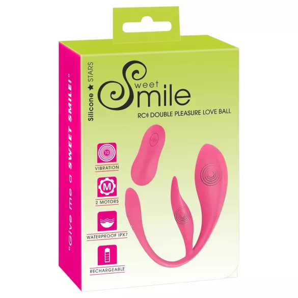 SMILE - bærbart, batteridrevet, trådløst vibrerende æg (pink)