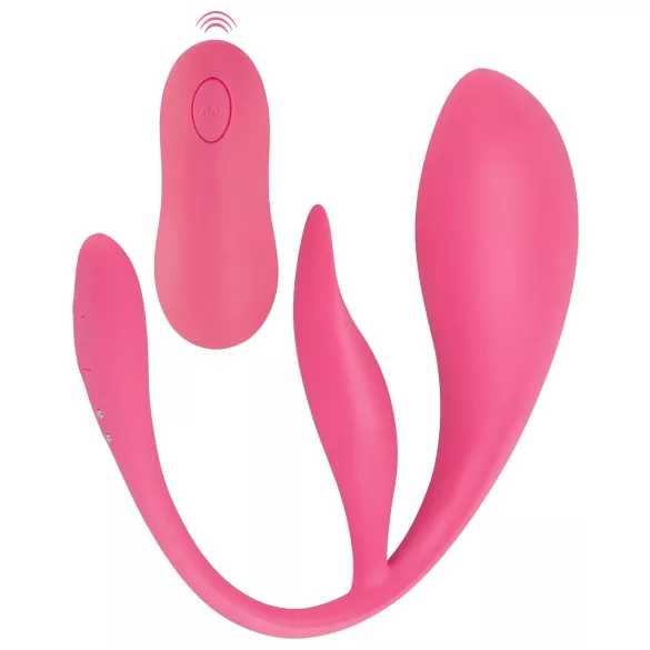 SMILE - bærbart, batteridrevet, trådløst vibrerende æg (pink)