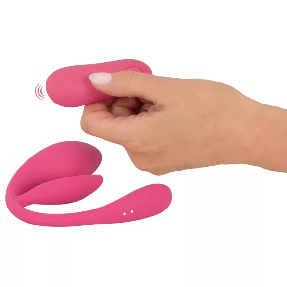 SMILE - bærbart, batteridrevet, trådløst vibrerende æg (pink)