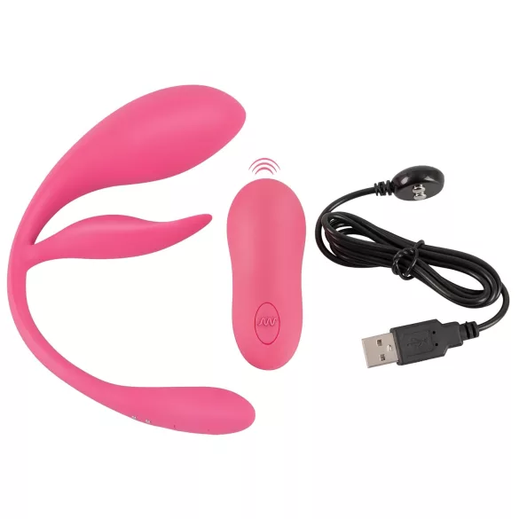 SMILE - bærbart, batteridrevet, trådløst vibrerende æg (pink)