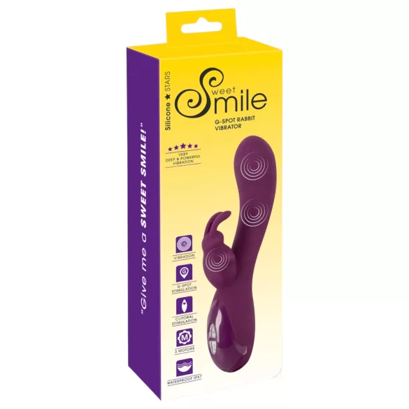 SMILE - vibrator med klitorisarm - 3 motorer - genopladelig - lilla