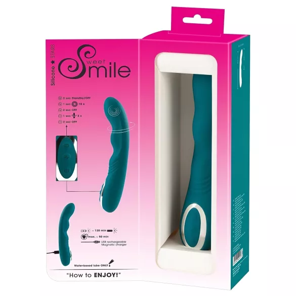SMILE - G-punktsvibrator med rotation - genopladelig, vandtæt - grøn