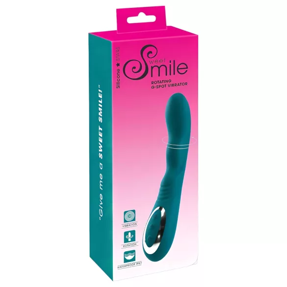 SMILE - G-punktsvibrator med rotation - genopladelig, vandtæt - grøn