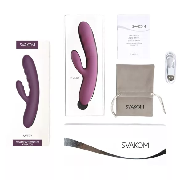 Svakom Avery - rabbit vibrator med stød - genopladelig - lilla