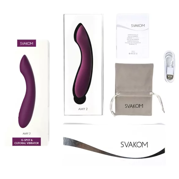 Svakom Amy 2 - genopladelig, vandtæt G-punktsvibrator (violet)