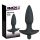 Sort Fløjl Anal Plug Vibrator - Medium