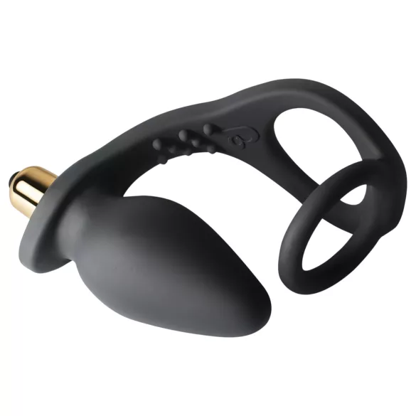 RO-ZEN - penisring og analvibrator - dobbelt stimulation - sort