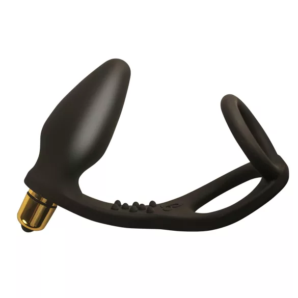 RO-ZEN - penisring og analvibrator - dobbelt stimulation - sort