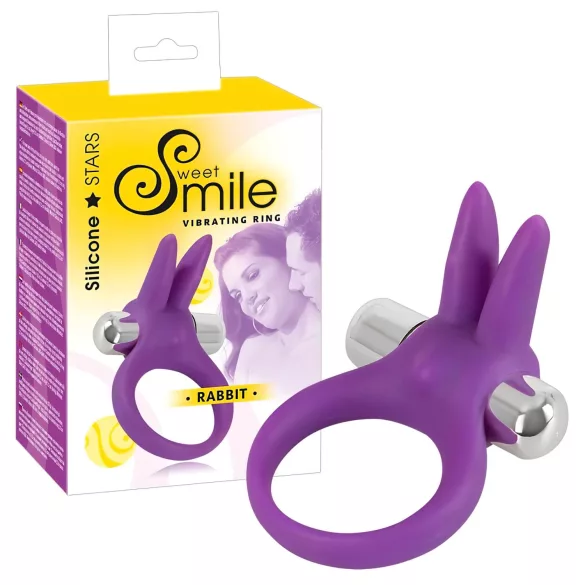 SMILE - penisring med vibrator - kanin - silikone - lilla