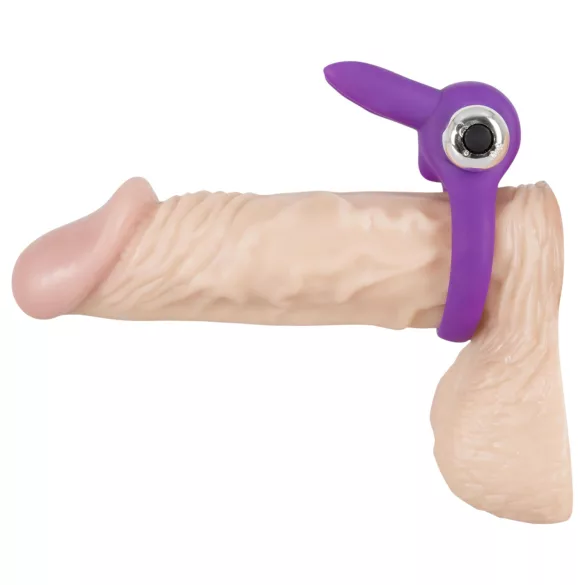 SMILE - penisring med vibrator - kanin - silikone - lilla