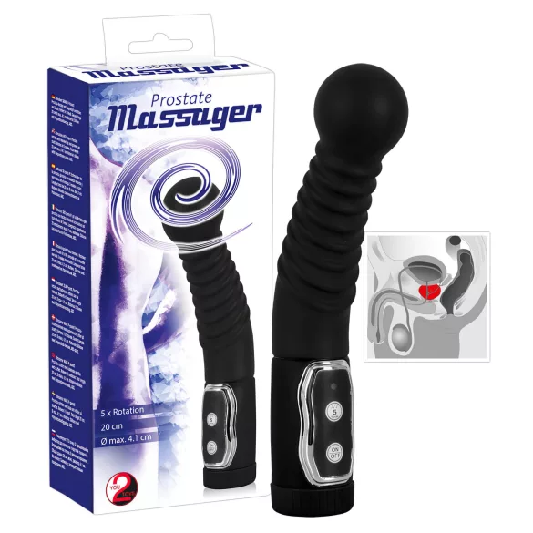 You2Toys - prostatamassager - roterende prostatavibrator - sort