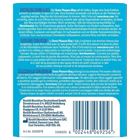 Durex - penisring - forlænget nydelse - gennemsigtig