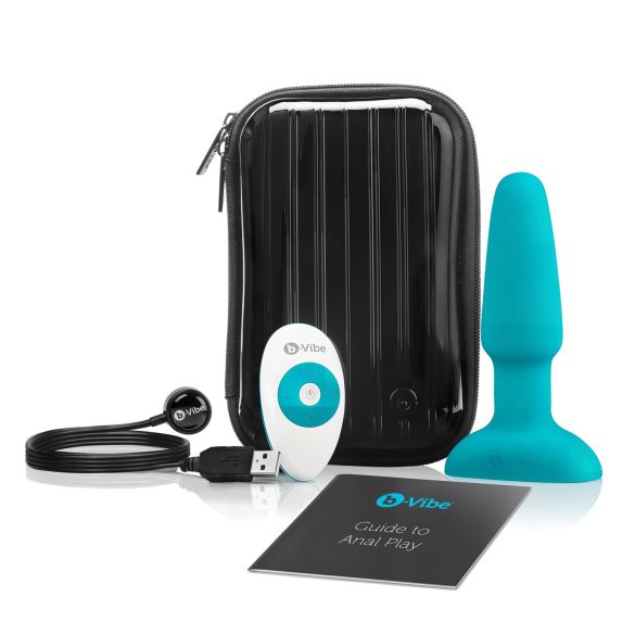 b-Vibe - Drejende perleanalvibrator, genopladelig (turkis)