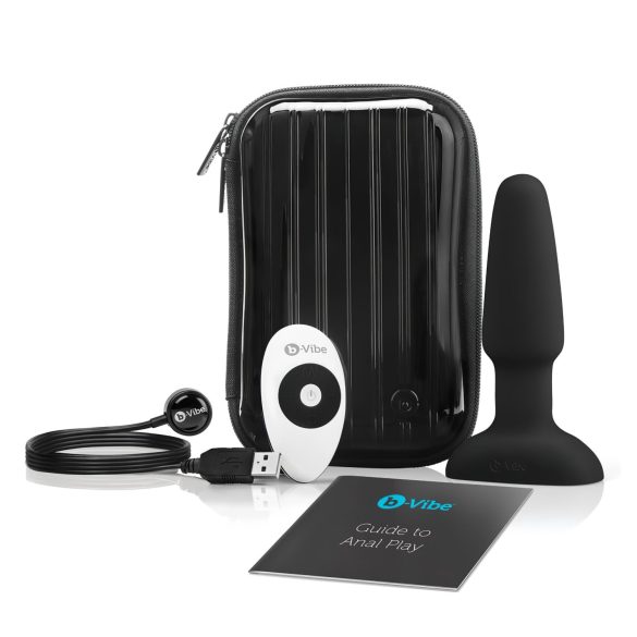 b-Vibe - roterende analvibrator med perler (sort)