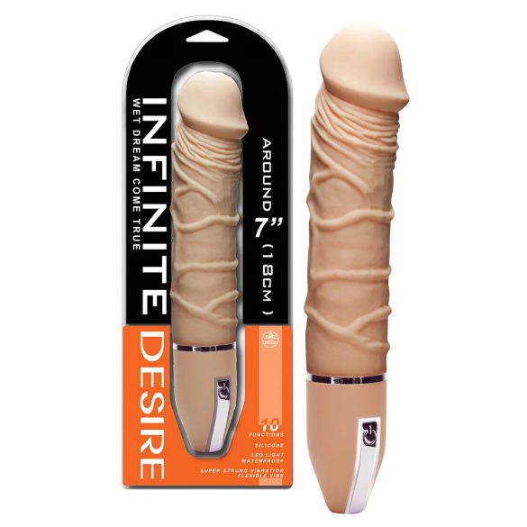 Uendelig Lyst - 10 rytmer silikone vibrator (naturlig)