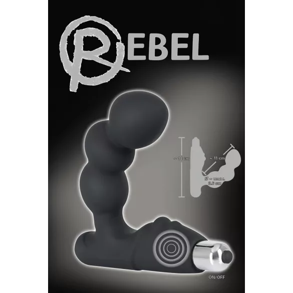 Rebel - prostata vibrator med kugler - sort