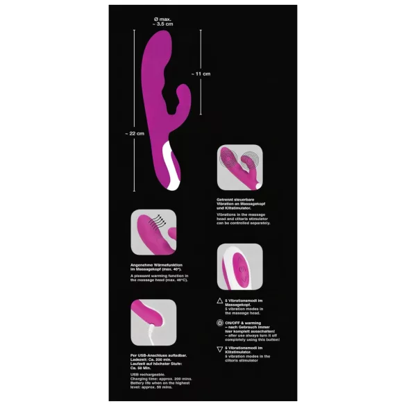 Javida - klitorisvibrator med varmefunktion - silikone pink