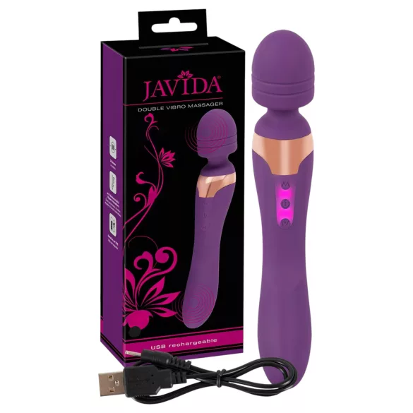 Javida - vibrator med dobbelte ender - massagefunktion - lilla