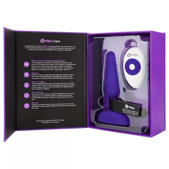 b-Vibe trio - 3-motors anal vibrator (lilla)