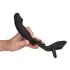 Black Velvets - analvibrator med penis- og kuglering - sort