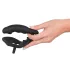 Black Velvets - analvibrator med penis- og kuglering - sort