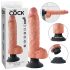 King Cock 10 sugekop vibrator (25 cm) - naturfarvet