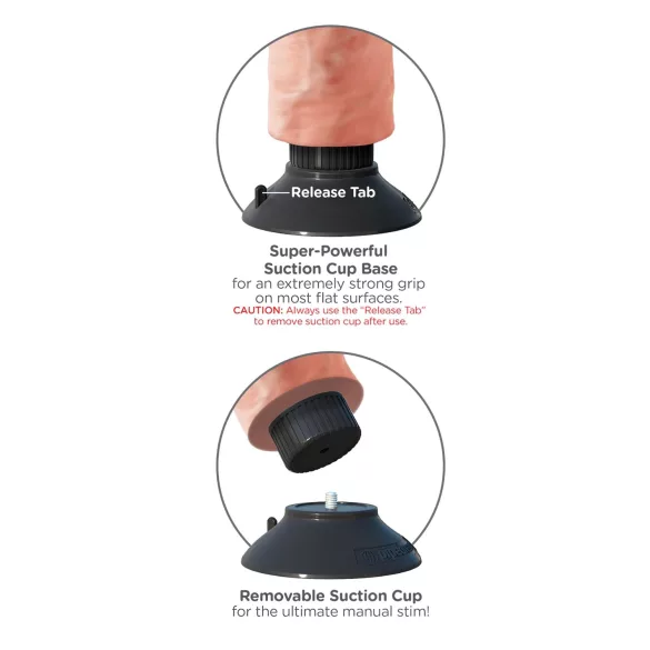 King Cock - dildo med sugekop og vibrator - 25 cm - natur