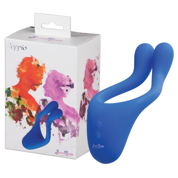 BeauMents Doppio - genopladelig parvibrator med 3 motorer (blå)