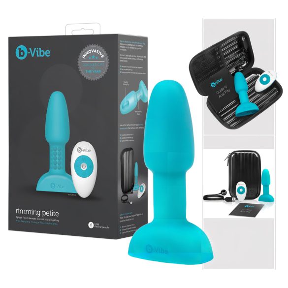 b-Vibe Rimming - roterende analkuglevibrator (turkis)