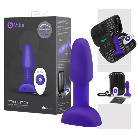 b-Vibe Rimming - Roterende Perler Analdildo (Lilla)