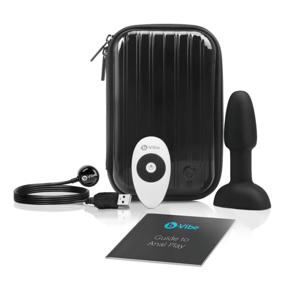 b-Vibe Rimming - Sort analvibrator med roterende perler
