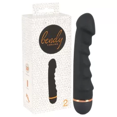 You2Toys - vibrator med riller - fleksibel - sort
