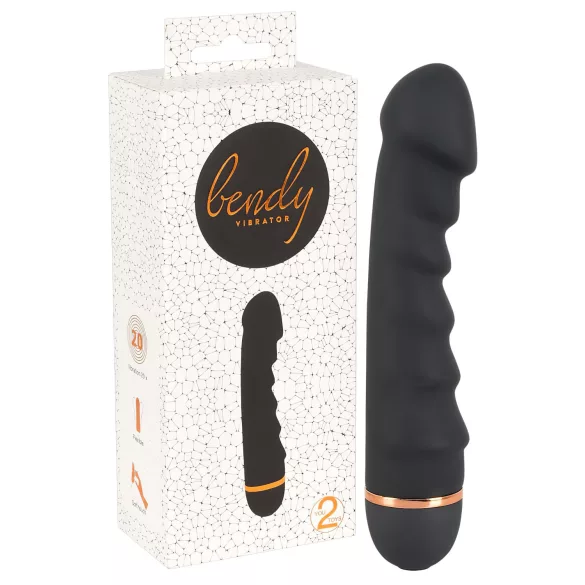 You2Toys - vibrator med riller - fleksibel - sort