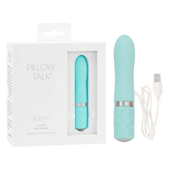 Pillow Talk Flirty - genopladelig stavvibrator (turkis)