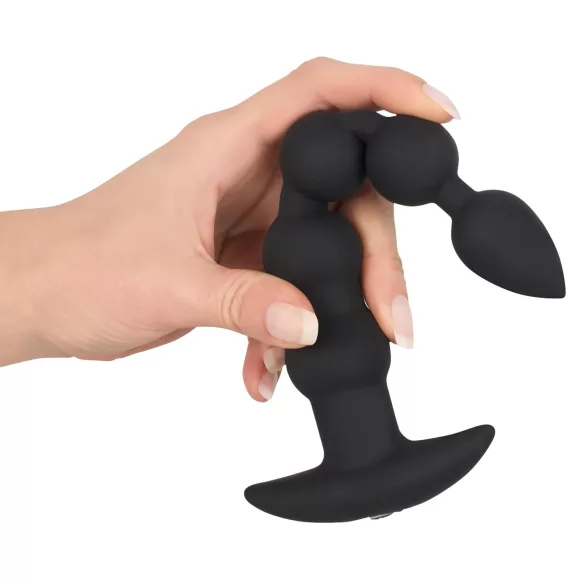 Black Velvets - anal vibrator med 5 kugler - genopladelig - sort