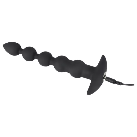 Black Velvets - anal vibrator med 5 kugler - genopladelig - sort
