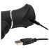 Happyrabbit Triple - opladelig vibrator med klitoris- og analarm (sort)