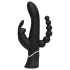 Happyrabbit Triple - opladelig vibrator med klitoris- og analarm (sort)