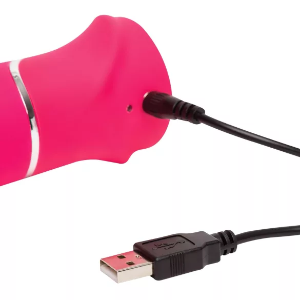 Happyrabbit - rabbitvibrator med stødfunktion og klitorisarm - genopladelig pink