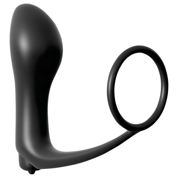Analfantasy - sort anal vibrator med penisring (sort)