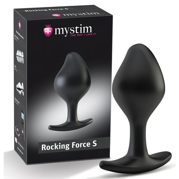 Mystim Rocking Force S - elektro anal plug - lille (sort)