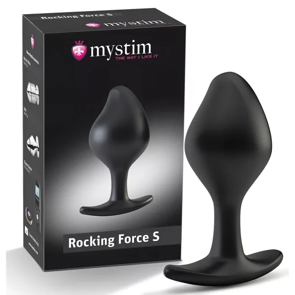 mystim Rocking Force S - elektro anal plug - lille (sort)