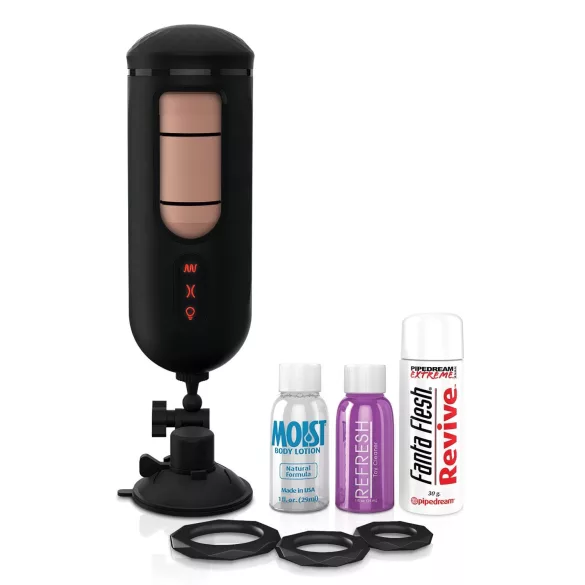 PDX Elite Mega Milker - vibrerende, penis-malker kunstskede (sort)