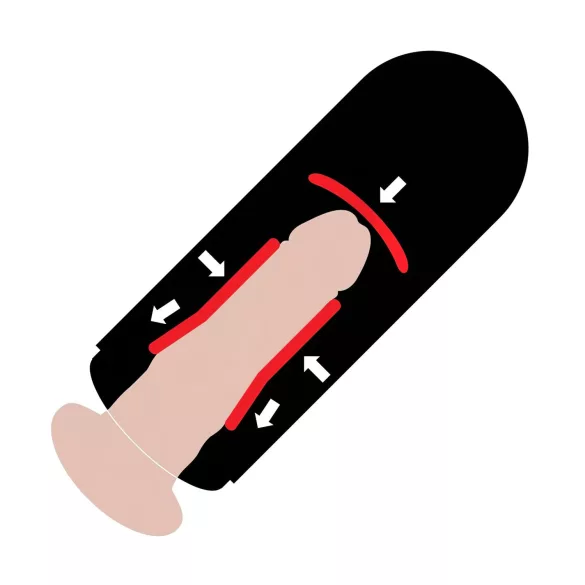 PDX Elite Mega Milker - vibrerende, penis-malker kunstskede (sort)